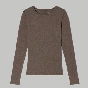 Everlane The Pima Micro-Rib Long-Sleeve Crew